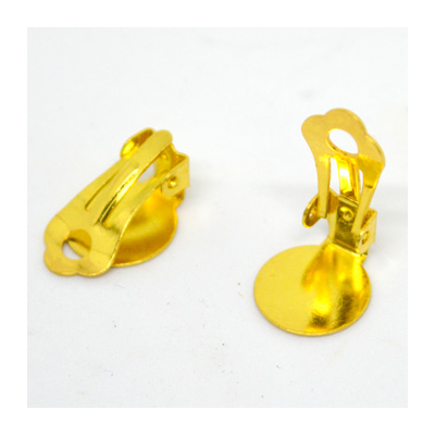 Base Metal Earring Clip on with 12mm Tab 4 pair Gold colour