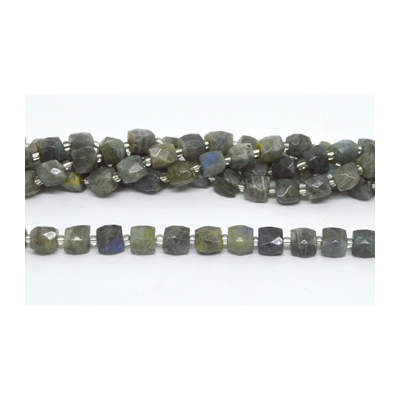 Labradorite Fac.Cube 10mm Strand 31 beads