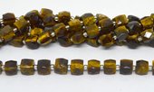 Tiger Eye  Fac.Cube 10mm Strand 31 beads-beads incl pearls-Beadthemup