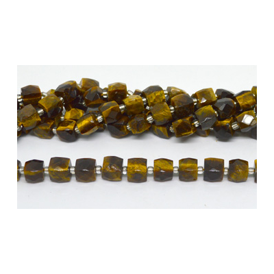 Tiger Eye  Fac.Cube 10mm Strand 31 beads