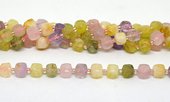 Rose,Citrine,Amethyst,Prehnite Fac.Cube 10mm Strand 31 beads-beads incl pearls-Beadthemup