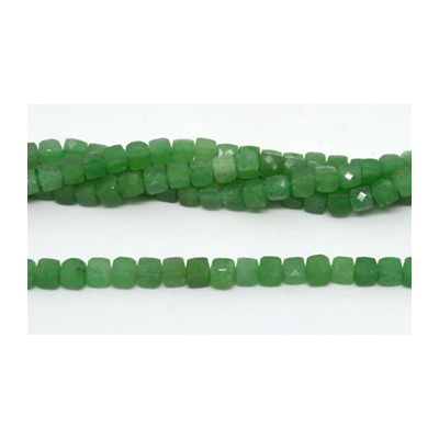 Green Aventurine Fac.Cube 6mm Strand 61 beads
