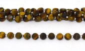 Tiger Eye Fac.Coin 8mm strand 38 beads-beads incl pearls-Beadthemup