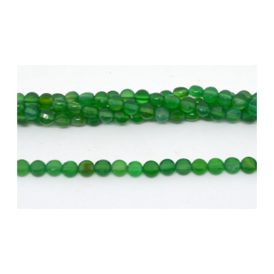Green Agate Fac.Coin 6mm strand 65 beads