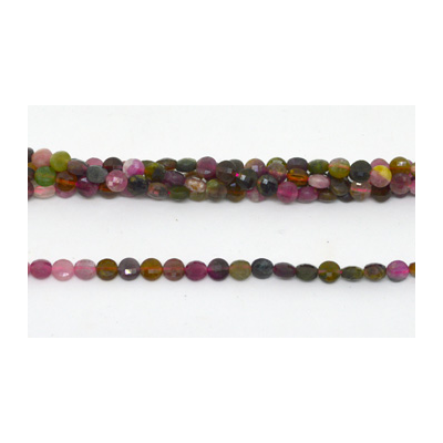 Tourmaline Fac.Coin 5mm strand 77 beads