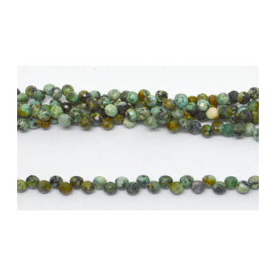 African Turquoise top drill Fac.Onion 6mm strand 89 beads