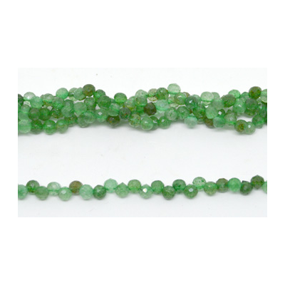 Green Ruby Quartz top drill Fac.Onion 6mm strand 89 beads