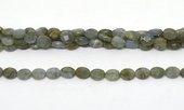 Labradorite Fac.flat oval 8x10mm strand 40 beads  -beads incl pearls-Beadthemup