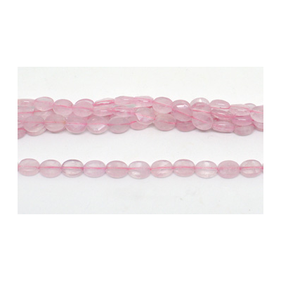 Rose Quartz Fac.flat oval 8x10mm strand 40 beads  