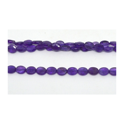 Ametyst Fac.flat oval 8x10mm strand 40 beads  