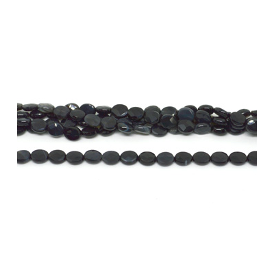 Onyx Fac.flat oval 8x10mm strand 40 beads  