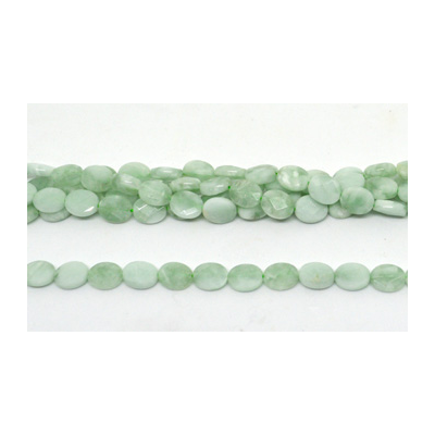 Green Angelite Fac.flat oval 8x10mm strand 40 beads  