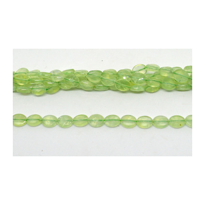 Prehnite Fac.flat oval 8x10mm strand 40 beads  