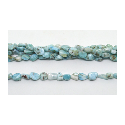 Larimar pol.Nugget app 10x8mm strand app 35 beads