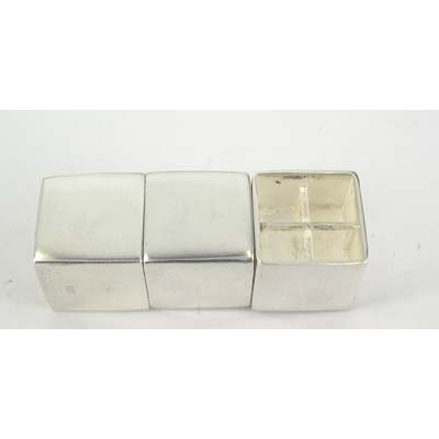 Sterling Silver Clasp 12x23mm double cube Magnetic