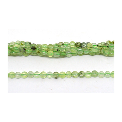 Prehnite Fac.Flat round 6mm strand 65 beads