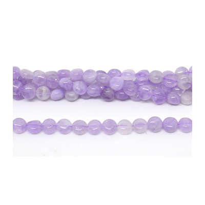 lavender Amethyst Fac.Flat round 6mm strand 65 beads