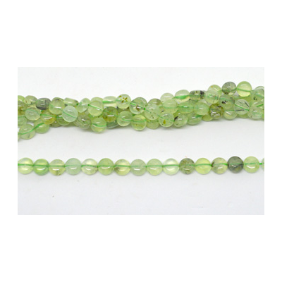 Prehnite Fac.Flat round 6mm strand 65 beads