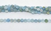 LAST STRAND Aquamarine Fac.Flat round 6mm strand 65 beads-beads incl pearls-Beadthemup