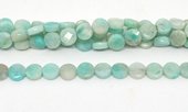 Amazonite Fac.Flat round 10mm strand 40 beads-beads incl pearls-Beadthemup