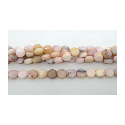 Pink Opal Fac.Flat round 10mm strand 40 beads