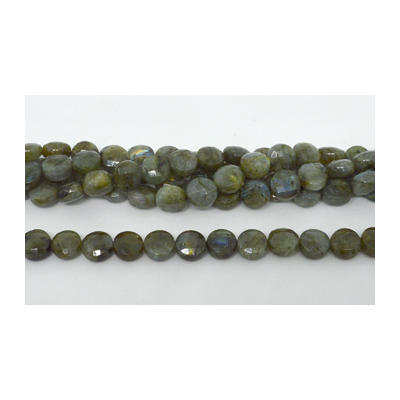 Labradorite Fac.Flat round 10mm strand 40 beads