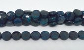 Blue Apatite Fac.Flat round 10mm strand 40 beads-beads incl pearls-Beadthemup