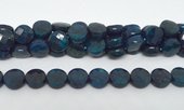Blue Apatite Fac.Flat round 10mm strand 40 beads-beads incl pearls-Beadthemup
