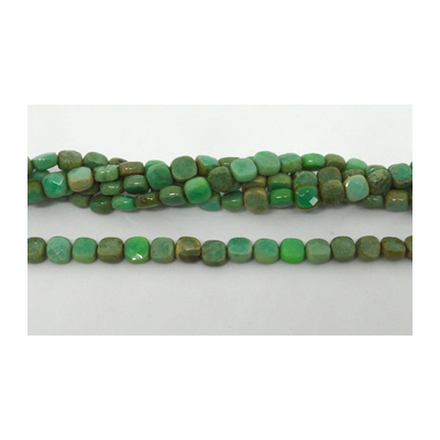 Chrysoprase Fac.Flat Square 6mm strand 67 beads