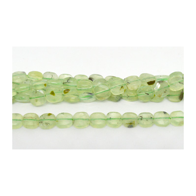 Prehnite Fac.Flat Square 8mm strand 49 beads