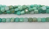 Amazonite Fac.Flat Square 8mm strand 49 beads-beads incl pearls-Beadthemup
