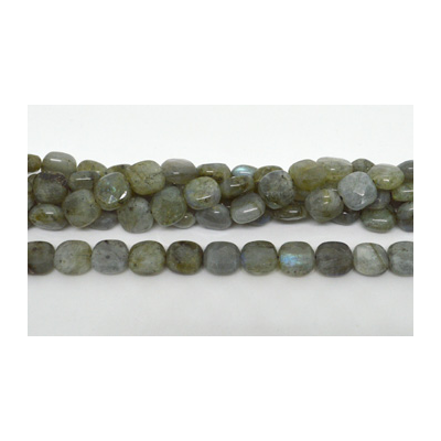 Labradorite Fac.Flat Square 8mm strand 49 beads