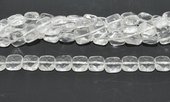 Clear quartz Fac.Flat Square 8mm strand 49 beads-beads incl pearls-Beadthemup