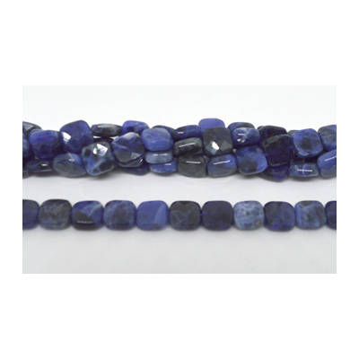 Sodalite Fac.Flat Square 8mm strand 49 beads