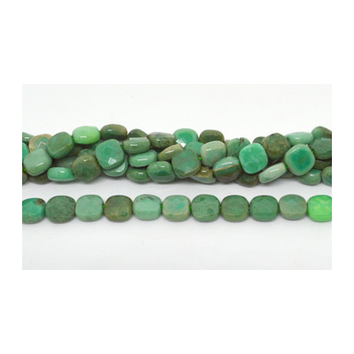 Chrysoprase Fac.Flat Square 8mm strand 49 beads