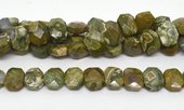 Rhyolite Fac.Flat Rectangle 140x14mm strand 37 beads-beads incl pearls-Beadthemup