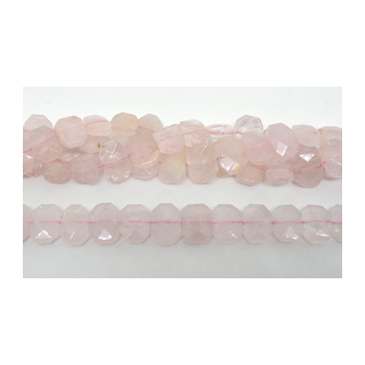 Rose Quartz  Fac.Flat Rectangle 140x14mm strand 37 beads