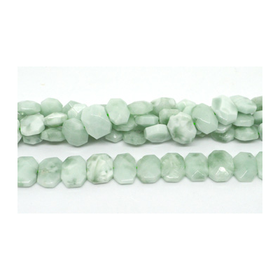 Green Angelite Fac.Flat Rectangle 140x14mm strand 37 beads