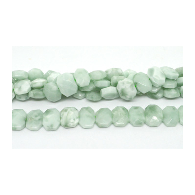 LAST STRANDS Green Angelite Fac.Flat Rectangle 140x14mm strand 37 beads