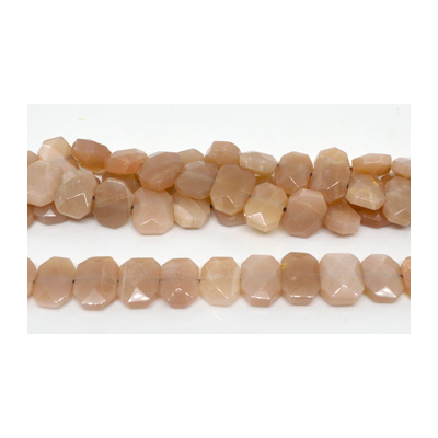 Pink Moonstone  Fac.Flat Rectangle 140x14mm strand 37 beads