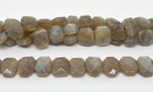 Grey Moonstone Fac.Flat Rectangle 140x14mm strand 37 beads-beads incl pearls-Beadthemup