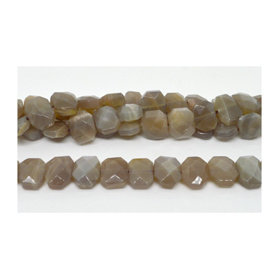 Grey Moonstone Fac.Flat Rectangle 140x14mm strand 37 beads