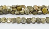 Fossil Jasper Fac.Flat Rectangle 140x14mm strand 37 beads-beads incl pearls-Beadthemup