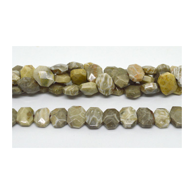 Fossil Jasper Fac.Flat Rectangle 140x14mm strand 37 beads