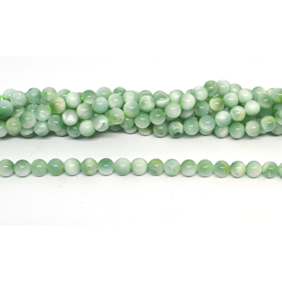 Green Angelite Polished Round 6mm stand 60 beads