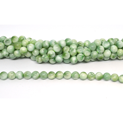 Green Angelite Polished Round 8mm strand 47 beads
