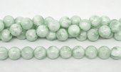 Green Angelite Pol Round 12mm stand 32 beads-beads incl pearls-Beadthemup