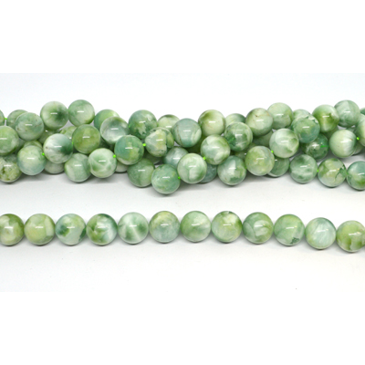 Green Angelite Polished Round 12mm stand 32 beads