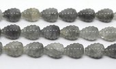 Silver Quartz Carved teardrop 15x20mm strand 19 beads-beads incl pearls-Beadthemup