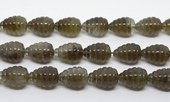 Smokey Quartz Carved teardrop 15x20mm strand 19 beads-beads incl pearls-Beadthemup